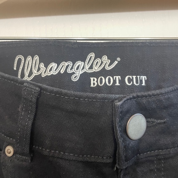 Wrangler Black Boot Cut Jeans 7/30 Western Cowgirl Casual Preppy‎ - Picture 3 of 6